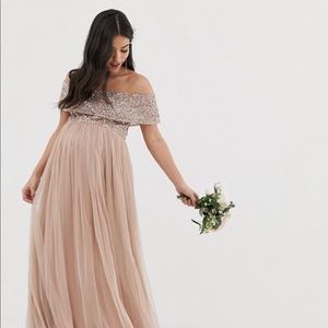 Maya Maternity Bardot maxi tulle dress - Sz 6